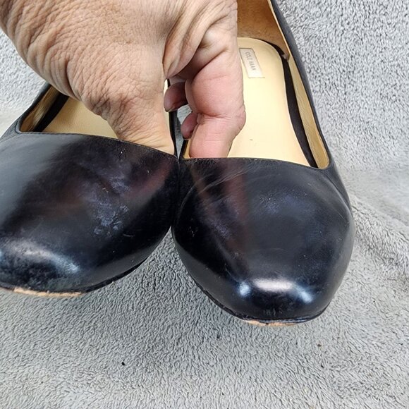 Cole Haan Shoes Womens Size 8.5 Bethany Black Leather Pointed Toe Pump Heels - Picture 4 of 13